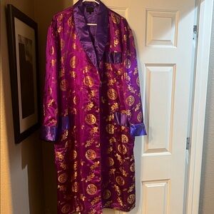 Luxurious Purple and Gold Satin Robe